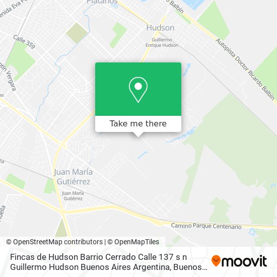 Mapa de Fincas de Hudson   Barrio Cerrado  Calle 137 s n  Guillermo Hudson  Buenos Aires  Argentina