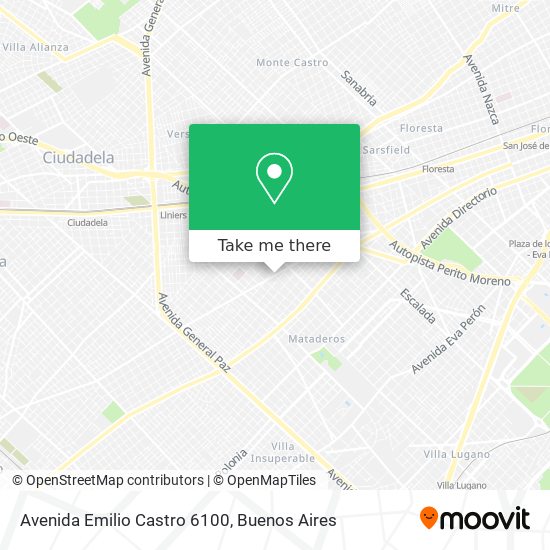 Mapa de Avenida Emilio Castro 6100