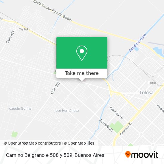 Camino Belgrano e  508 y 509 map