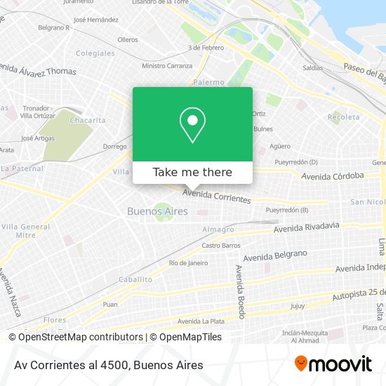 Mapa de Av  Corrientes al 4500