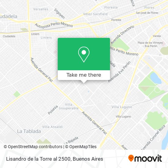 Lisandro de la Torre al 2500 map