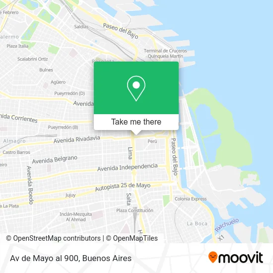 Mapa de Av  de Mayo al 900