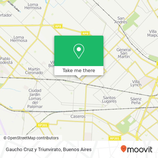 Mapa de Gaucho Cruz y Triunvirato