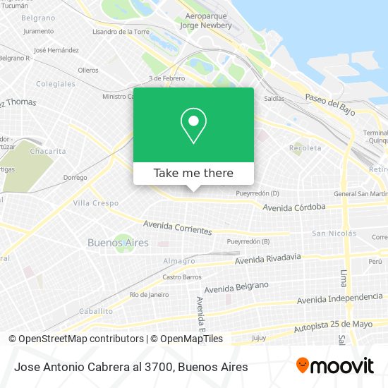 Jose Antonio Cabrera al 3700 map