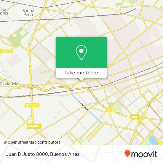 Juan B  Justo 8000 map