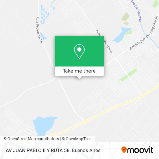 AV JUAN PABLO II Y RUTA 58 map
