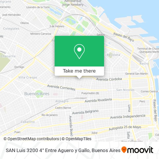 SAN Luis 3200 4° Entre Aguero y Gallo map