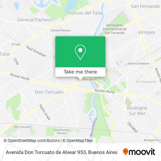 Mapa de Avenida Don Torcuato de Alvear 953