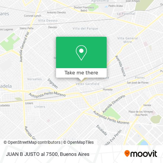 JUAN B  JUSTO al 7500 map