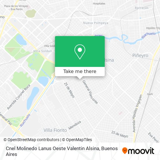 Cnel Molinedo Lanus Oeste Valentin Alsina map