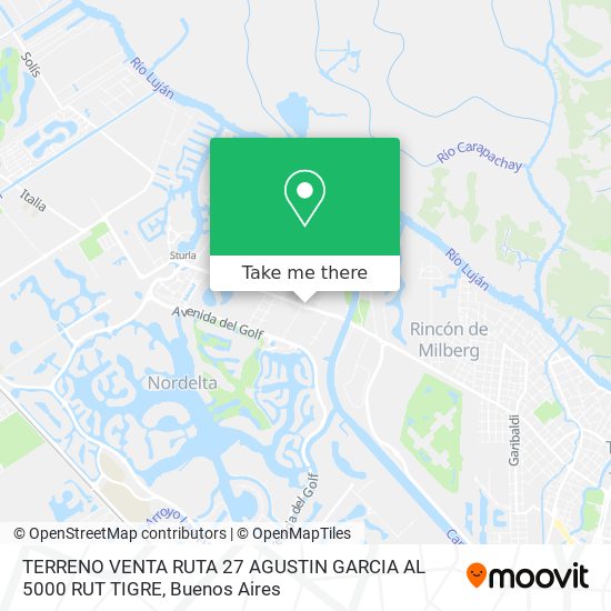 TERRENO VENTA RUTA 27 AGUSTIN GARCIA AL 5000   RUT TIGRE map