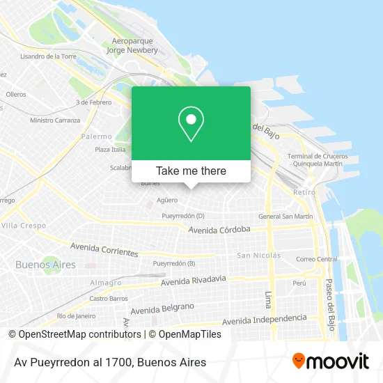 Av  Pueyrredon al 1700 map