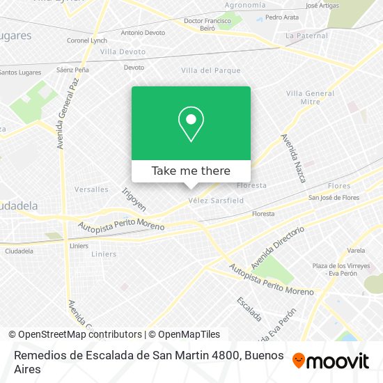Remedios de Escalada de San Martin 4800 map