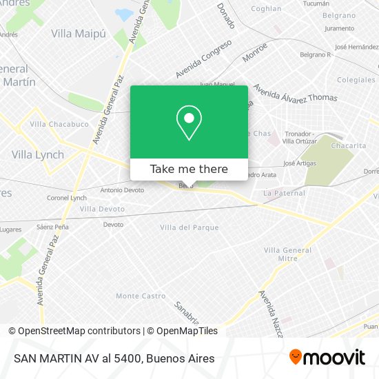 SAN MARTIN  AV  al 5400 map