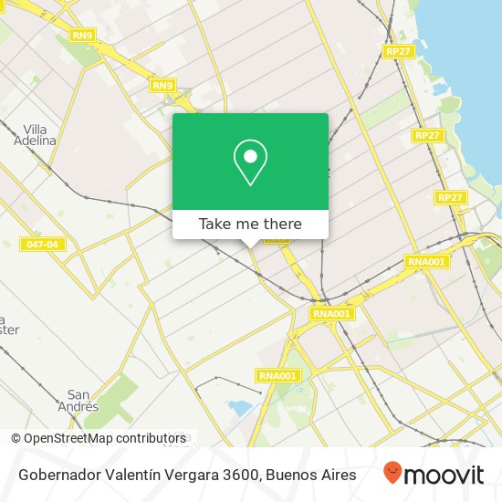 Gobernador Valentín Vergara 3600 map