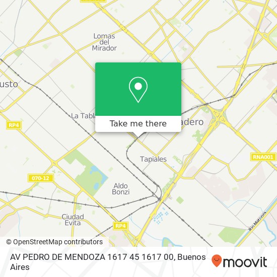 AV PEDRO DE MENDOZA 1617 45 1617 00 map