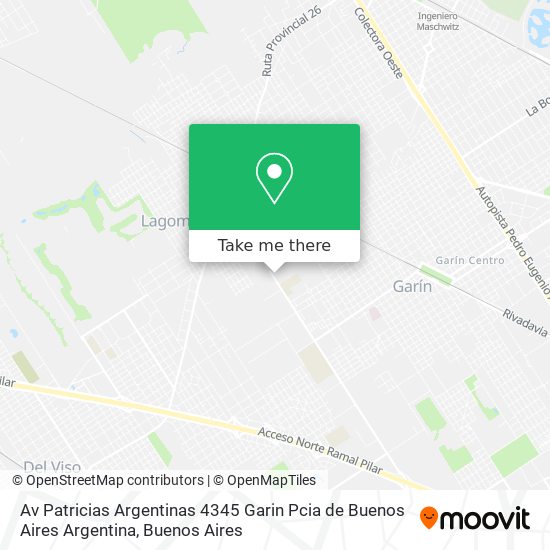 Mapa de Av  Patricias Argentinas 4345  Garin  Pcia de Buenos Aires  Argentina
