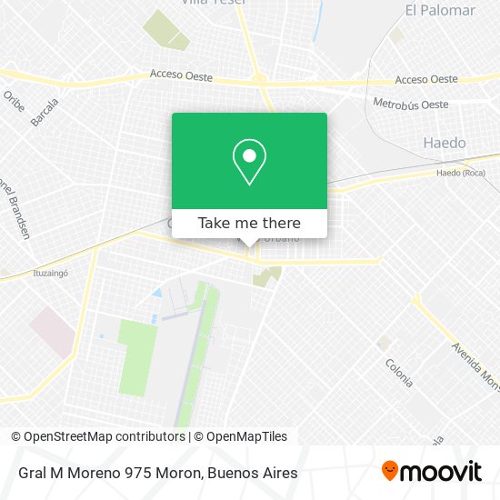 Gral  M  Moreno 975  Moron map