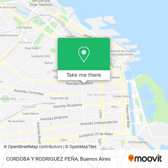 Mapa de CORDOBA Y RODRIGUEZ PEÑA