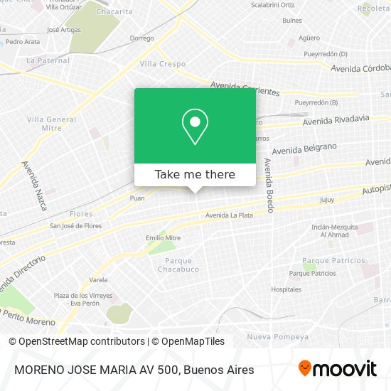 Mapa de MORENO JOSE MARIA AV  500