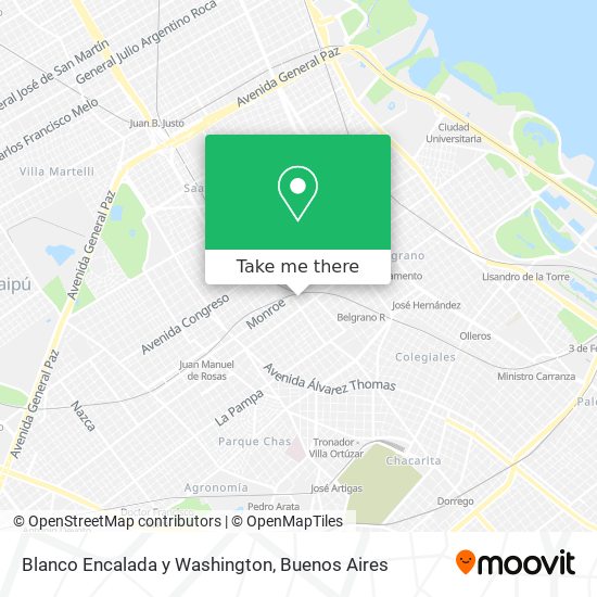 Blanco Encalada y Washington map