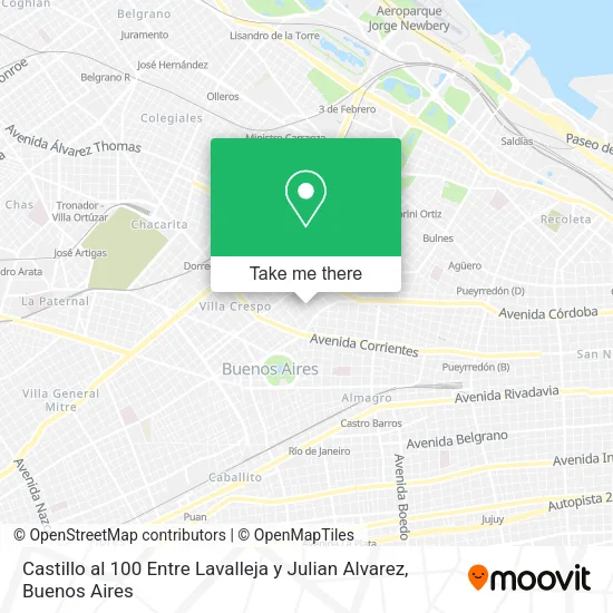 Mapa de Castillo al 100 Entre Lavalleja y Julian Alvarez