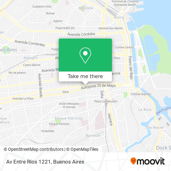 Mapa de Av  Entre Ríos 1221