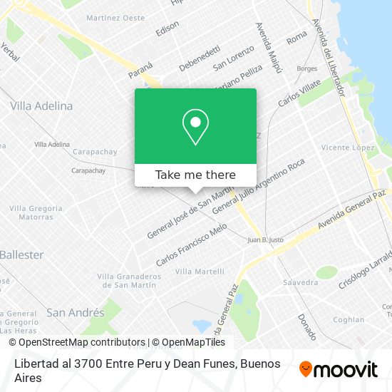 Mapa de Libertad al 3700 Entre Peru y Dean Funes