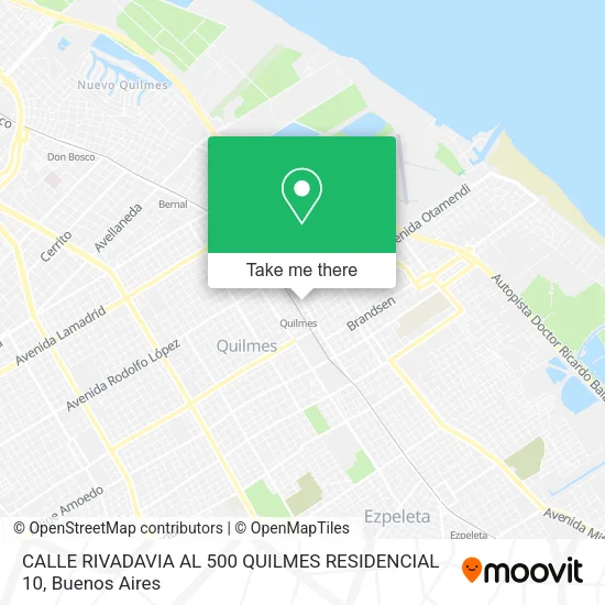 CALLE RIVADAVIA AL 500 QUILMES RESIDENCIAL 10 map