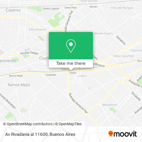 Av  Rivadavia al 11600 map