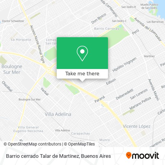 Barrio cerrado Talar de Martínez map