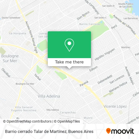 Mapa de Barrio cerrado Talar de Martínez