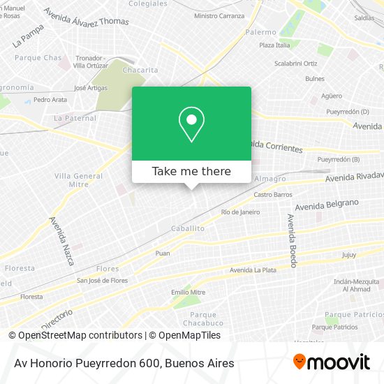 Mapa de Av Honorio Pueyrredon 600