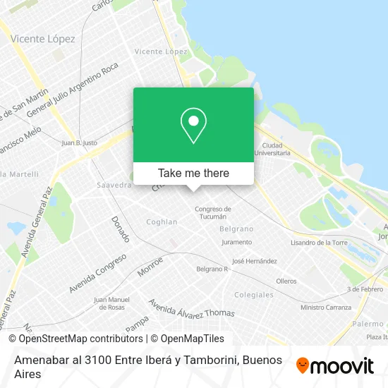 Mapa de Amenabar al 3100  Entre Iberá y Tamborini