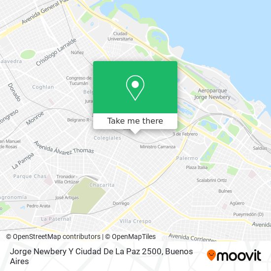 Mapa de Jorge Newbery Y Ciudad De La Paz 2500