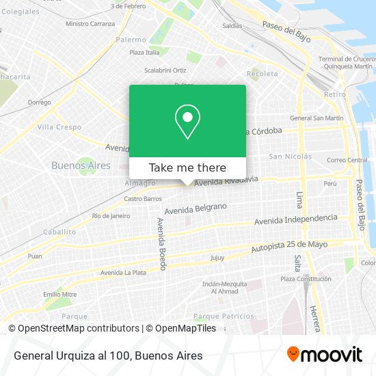 General Urquiza al 100 map