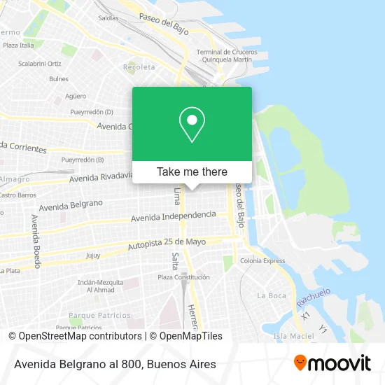Mapa de Avenida Belgrano al 800