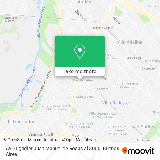 Av  Brigadier Juan Manuel de Rosas al 3000 map
