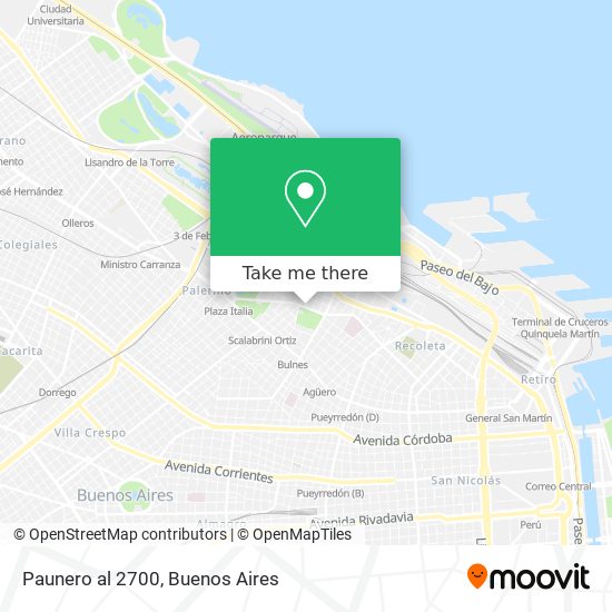 Mapa de Paunero al 2700