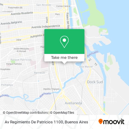 Av  Regimiento De Patricios 1100 map