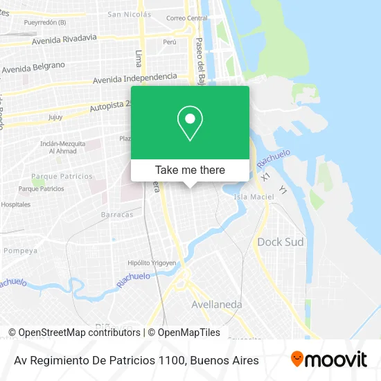 Mapa de Av  Regimiento De Patricios 1100