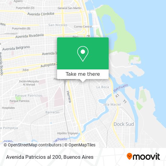 Mapa de Avenida Patricios al 200