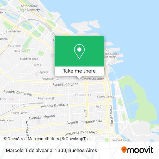 Marcelo T de alvear al 1300 map