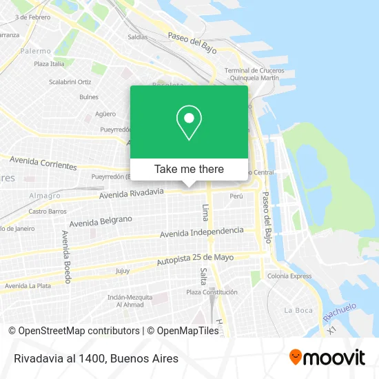 Rivadavia al 1400 map