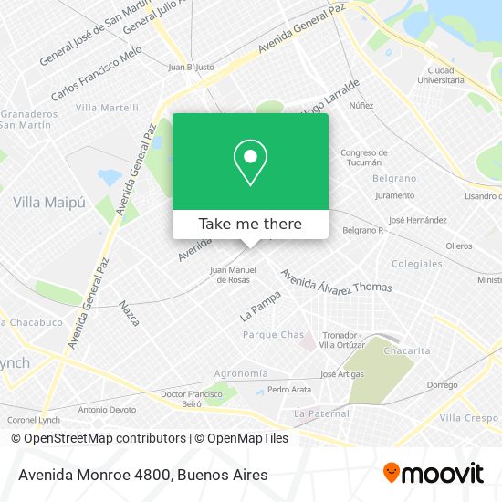 Mapa de Avenida Monroe 4800