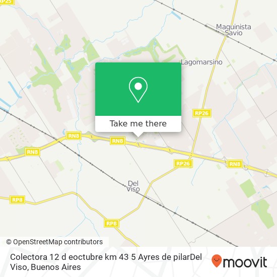Mapa de Colectora 12 d eoctubre km 43 5   Ayres de pilarDel Viso
