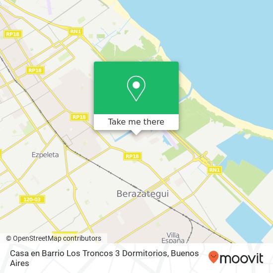 Mapa de Casa en Barrio Los Troncos 3 Dormitorios