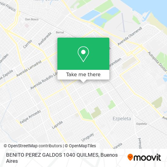 BENITO PEREZ GALDOS 1040  QUILMES map