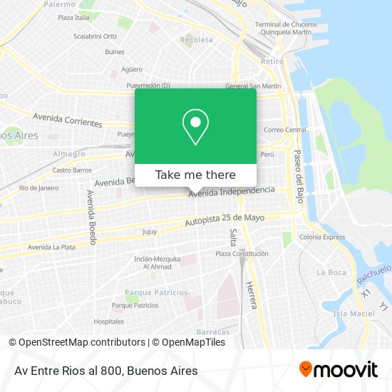 Av  Entre Rios al 800 map
