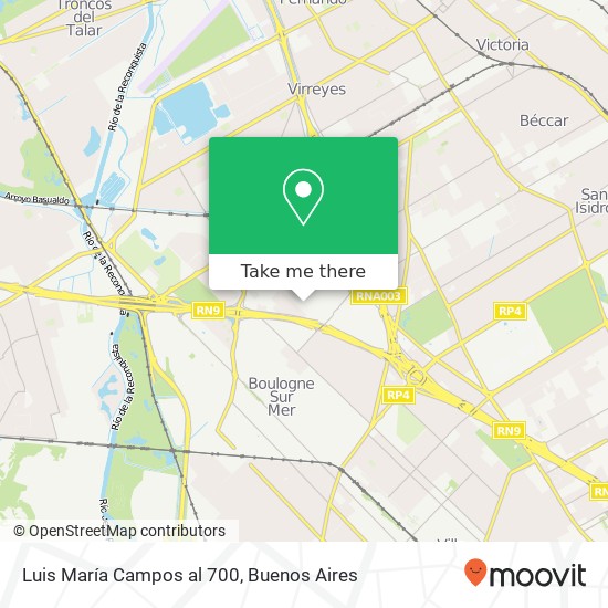 Luis María Campos al 700 map